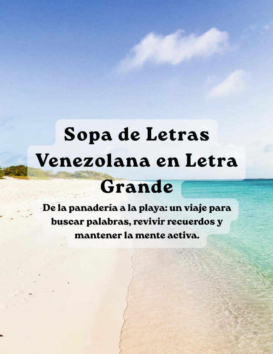 Sopa de Letras Venezolana en Letra Grande. Portada de Sopa de Letras Venezolana en Letra Grande.